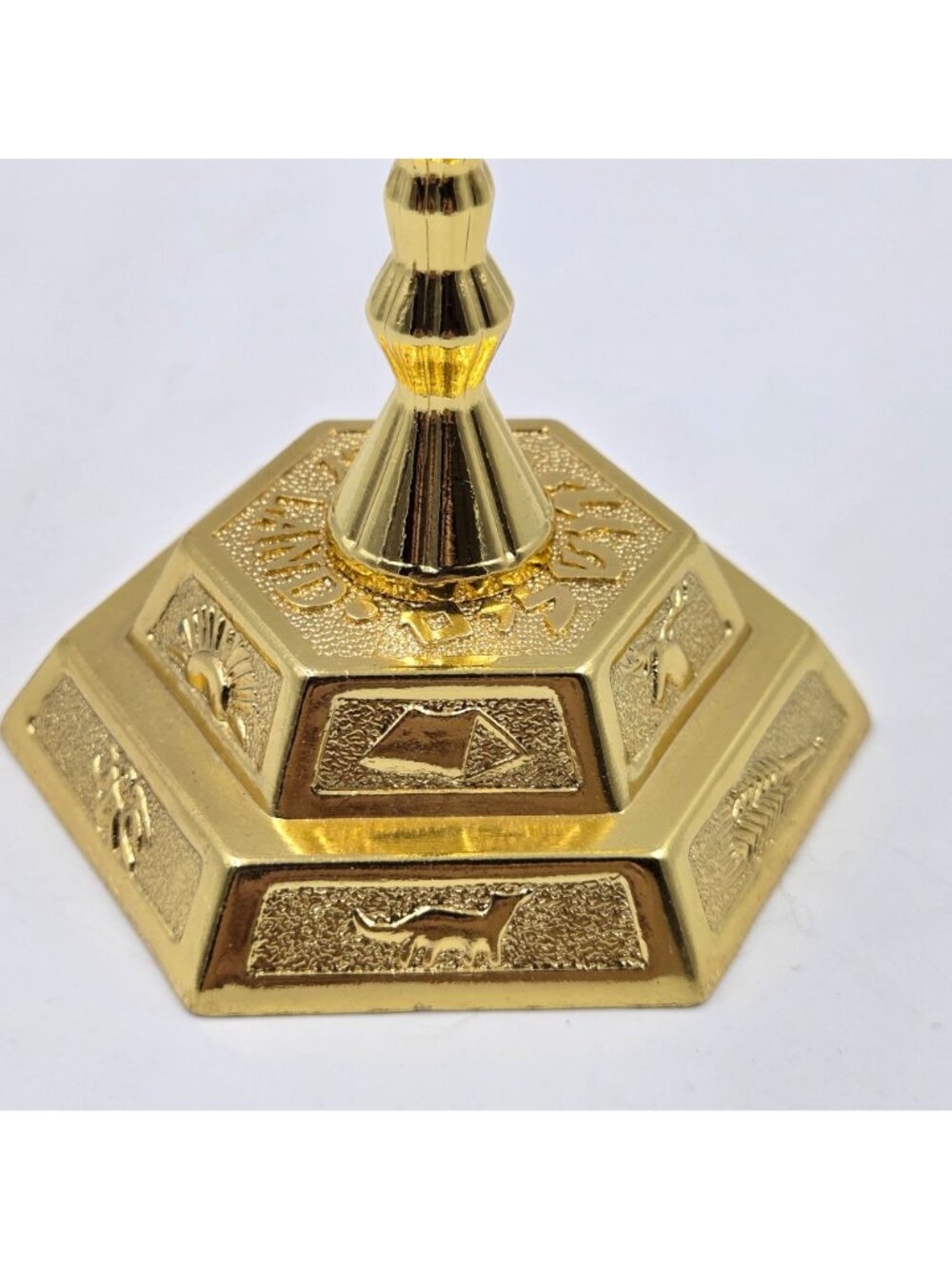 7 Taper Holy Land Symbols of the 12 Tribes of Israel Menorah Hexagonal Base - Picture 5 of 16